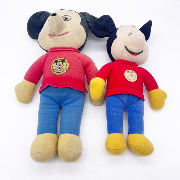 Knickerbocker Other - Knickerbocker Vintage Mickey Mouse Plush Lot 2 Stuffed Animals Poor Condition